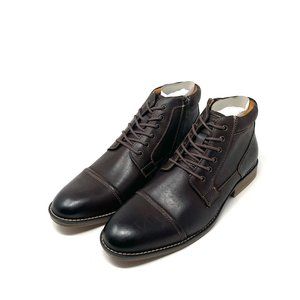 Kunsto Men's Leather Dark Brown Boots US Size 11